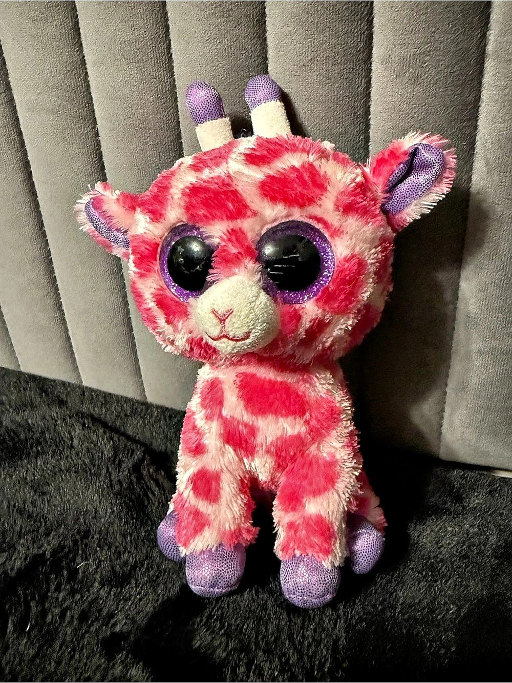 Ty Beanie Boo Twigs Pink & Purple Giraffe Animal Toy